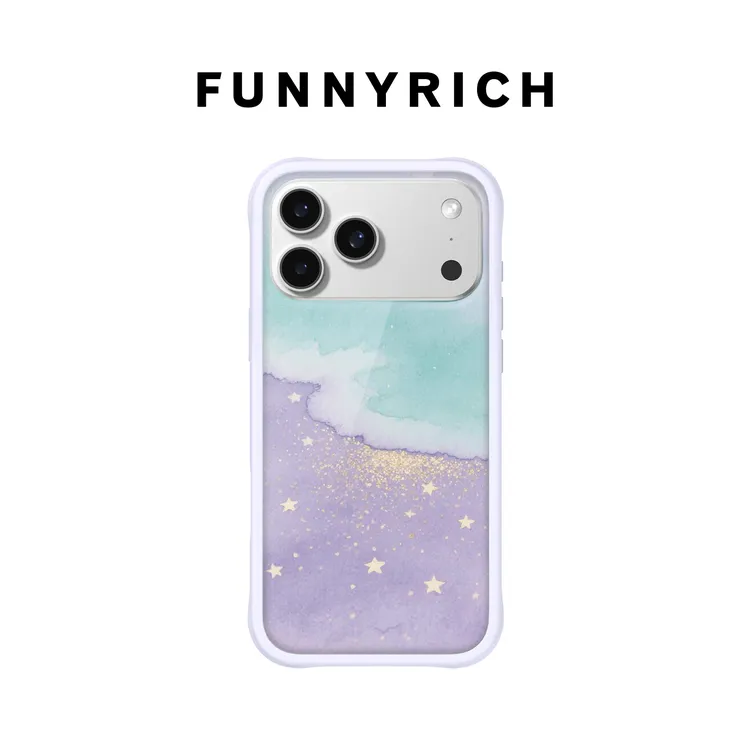 FUNNYRICH液态硅胶浅紫沙滩适用iPhone17/16ProMax手机壳苹果15