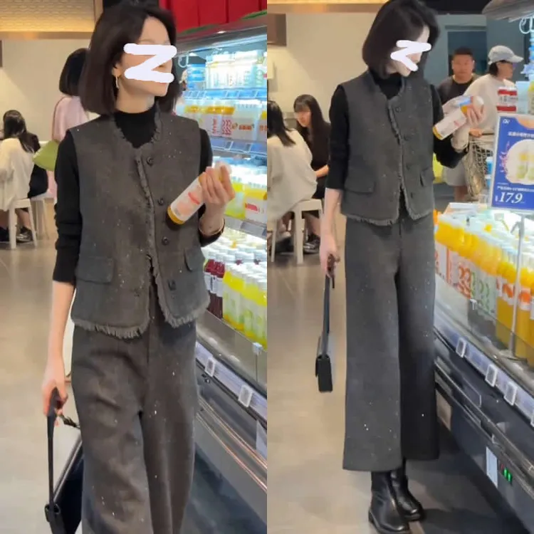 (有运费险）高级感法式复古休闲时尚套装女秋季新款百搭通勤三件套