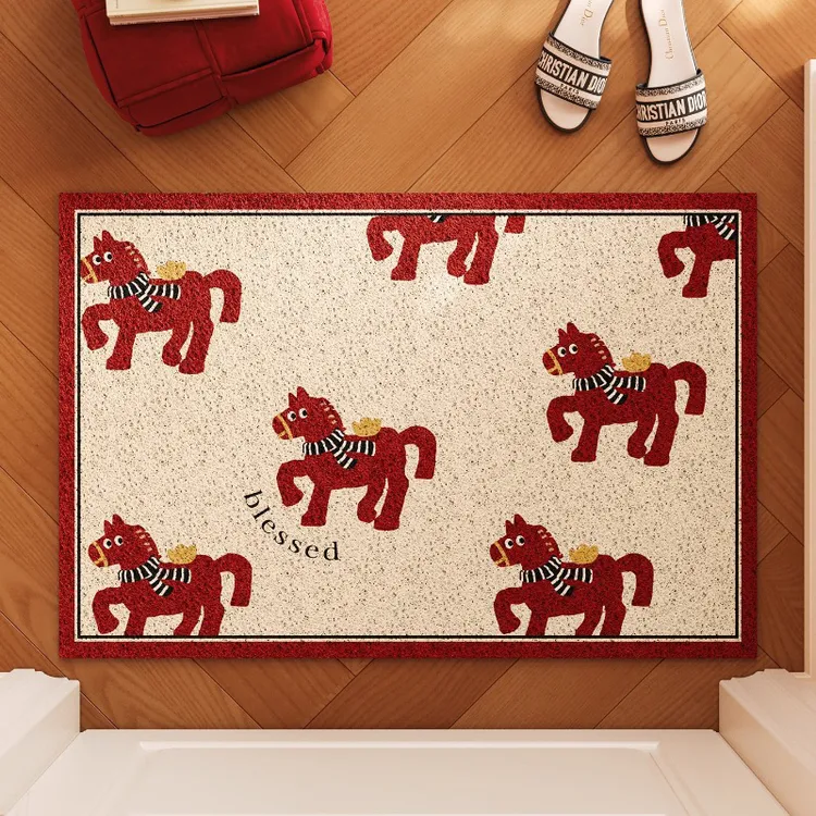 【隆昌美居】2026马年喜庆入户门地垫丝圈家用玄关防滑可裁剪脚垫