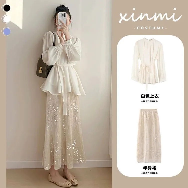 新店福利夏季显瘦时尚气质洋气套装2025年新款OL通勤风女装衬衫半