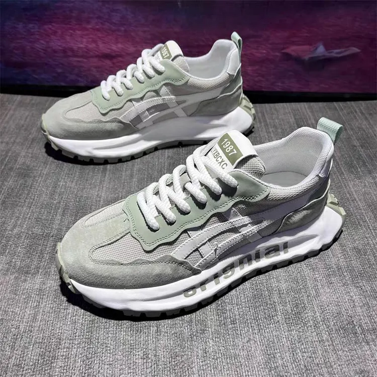 莆田男鞋夏季透气内增高厚底休闲跑步青少年网面运动阿甘老爹潮鞋