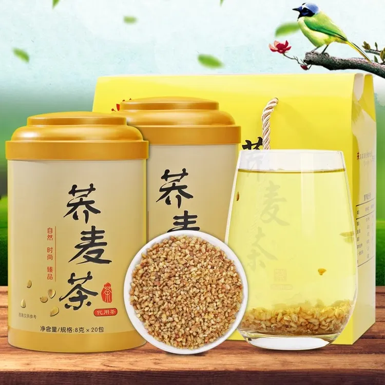 固根堂黄金荞麦茶原味天然大麦香苦荞茶烘培养生茶罐装小泡礼盒装