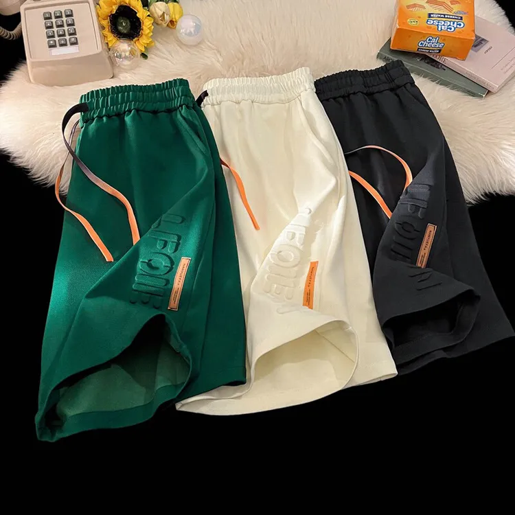 夏季钢印字母潮牌短裤男学生青少年休闲运动五分裤衩美式高街中裤