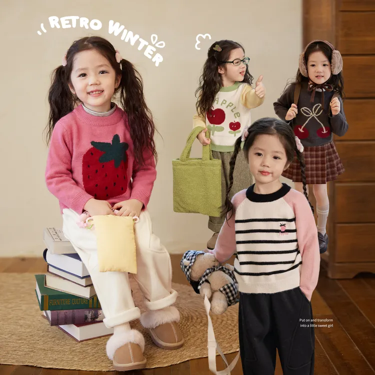 小O宝Okids 童装 宝宝毛衣甜美可爱2025年冬季新款上衣 OLM94136