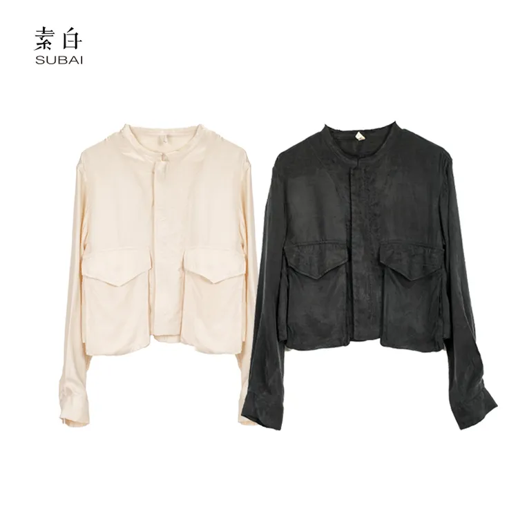 素白【机能甲】时尚潮流城市机能风铜氨丝工装外套SB2501CP01083