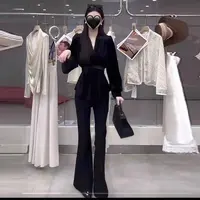 法式时尚百搭显瘦上衣女2025年秋季高级感别致V领长袖衬衫6306#