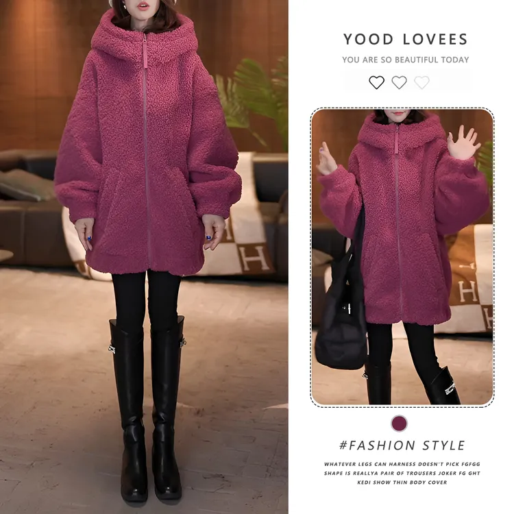 时尚韩版百搭加厚保暖外套2025冬季新款宽松显瘦设计感连帽棉衣潮