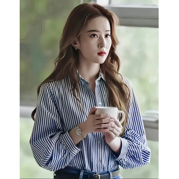 百搭老钱风女装女款竖条纹衬衫外穿长袖高品质衬衣洋气减龄设计感
