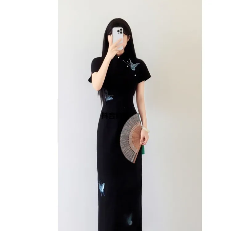 【新店福利】【苔蝶眠2.0】蝴蝶改良旗袍刺绣少女气质修身显瘦日常