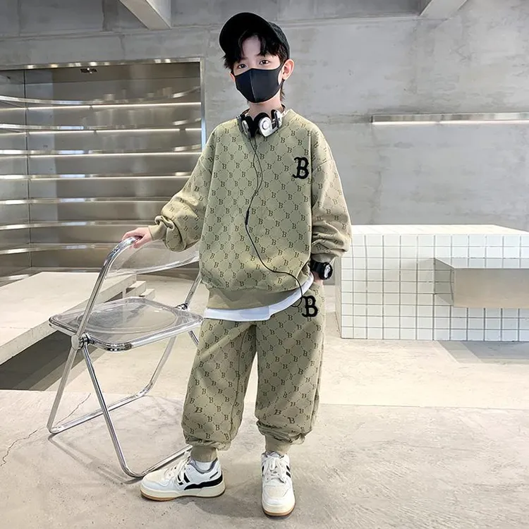 儿童装男童春装套装2025新款春秋款卫衣运动春季男孩潮酷痞帅童装