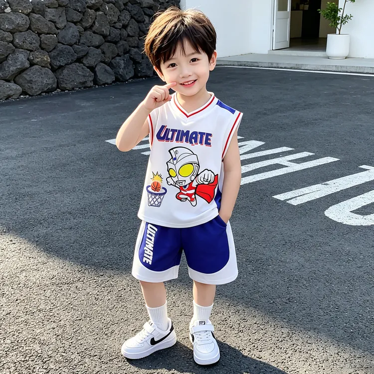 奥特曼儿童套装2026新款男童夏季背心小男孩无袖夏装运动薄款衣服