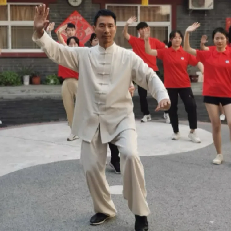 陈炳老师同款米色三色麻太极服唐装休闲服男女同款