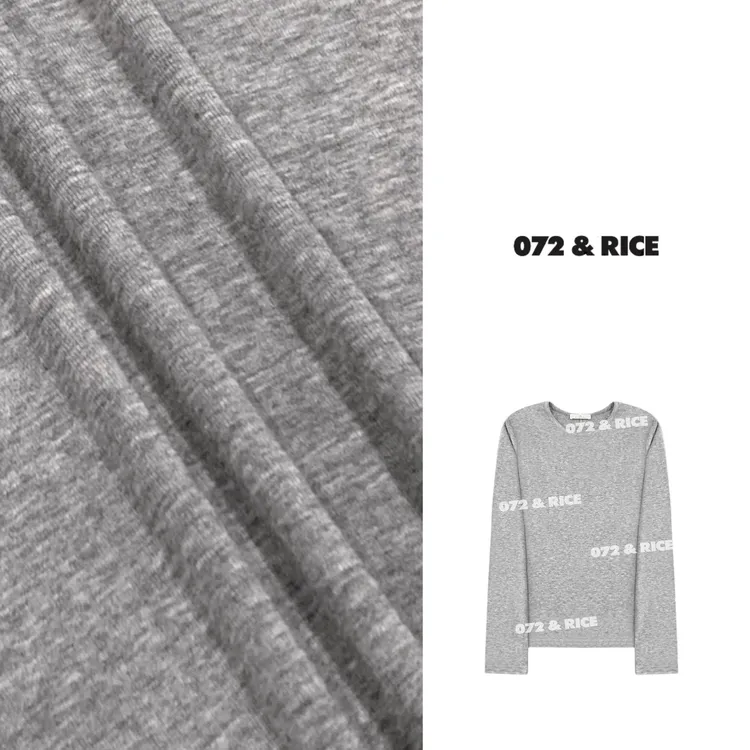 072 & RICE【丝毛打底】莱赛尔+绵羊毛 秋季休闲圆领上衣 Z-32W313