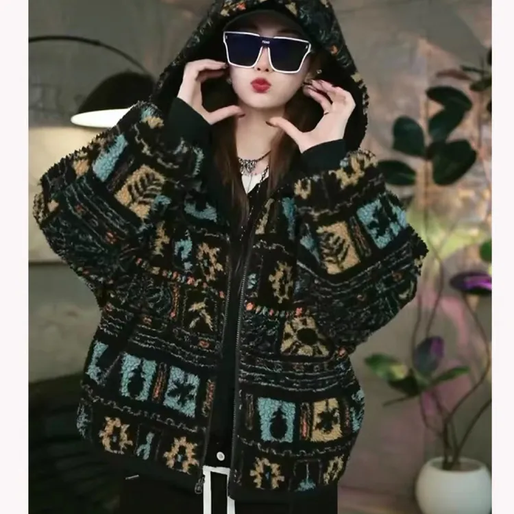 费尔岛 两面穿羊羔 毛 棉服