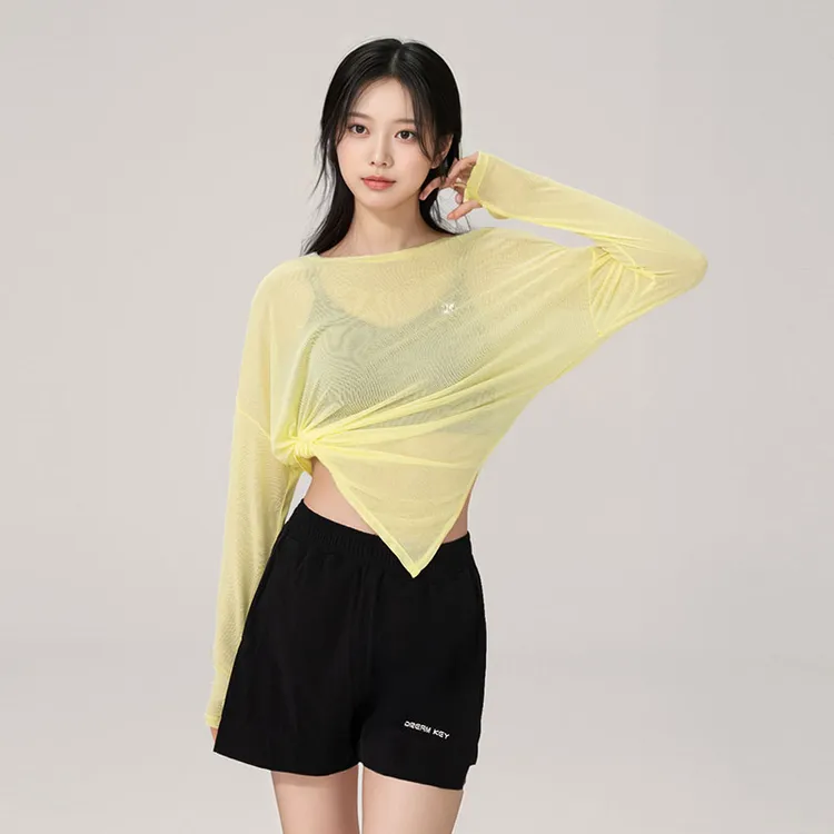 DK瑜伽服罩衫速干衣女款爆款2026新款长袖t恤速干瑜伽上衣跑步商品图