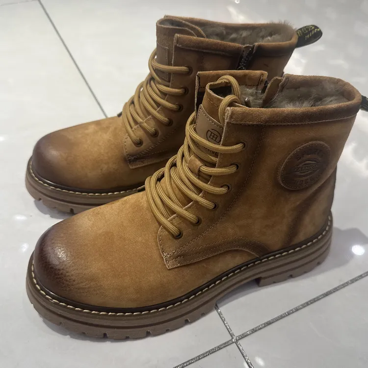 703靴子短靴马丁靴减震百搭男士雪地靴男鞋防滑保暖拉链户外