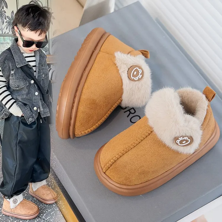 新款儿童棉鞋冬季男童女童保暖防滑居家室外亲子防寒毛毛棉鞋童鞋