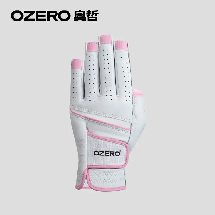 OZERO/奥哲高尔夫手套小绵羊皮女士款golf左手露指尖女式专用手套