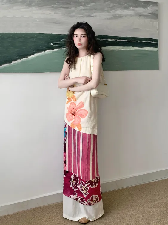 法式度假风气质时髦洋气套装女夏季新款高级宽松设计感上衣半身裙