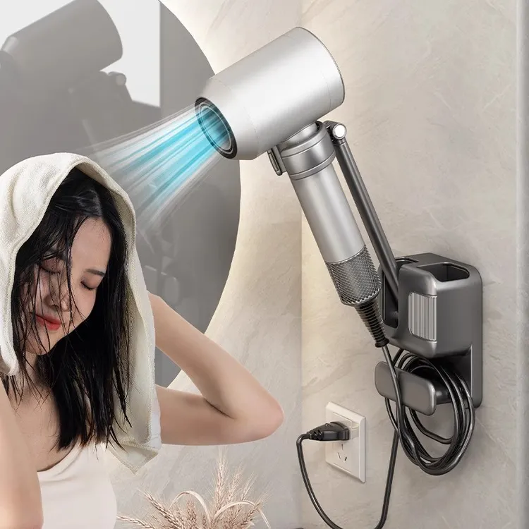 卫生间懒人吹风机支架免手拿风筒解放双手电吹风置物架壁挂免打孔