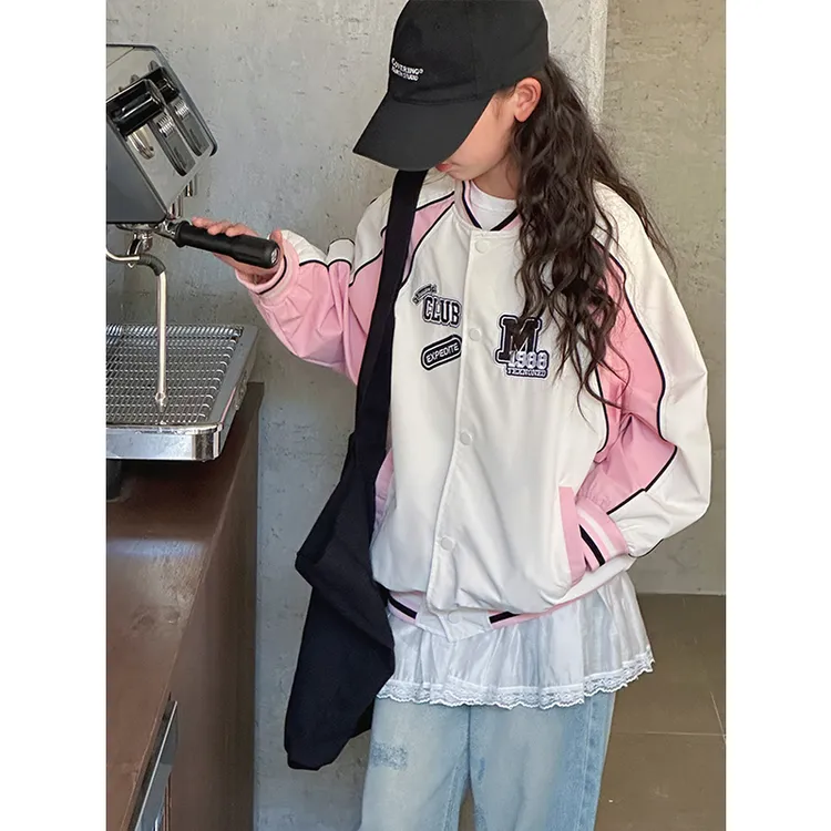 K28086学院风女童棒球服2025春装新款儿童外套女大童春秋上衣休闲