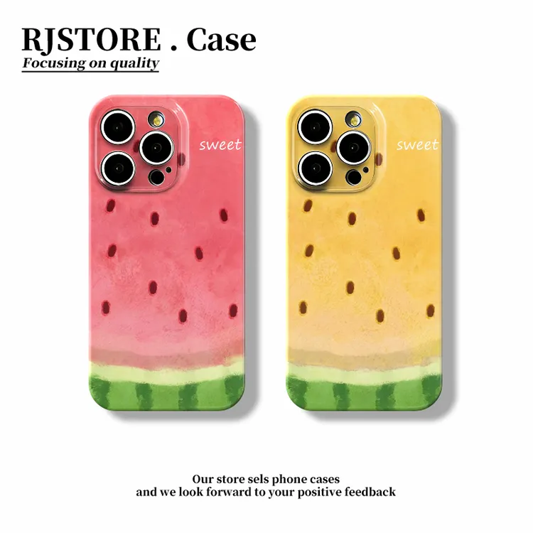 夏日水彩西瓜适用苹果16/15PRO菲林手机壳华为荣耀oppo小米vivo
