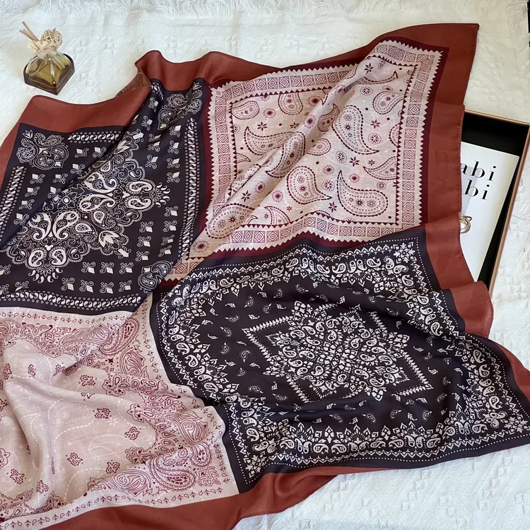 大方巾 ~大披肩  90 130 双面绵柔丝巾高端围巾气质穿搭女士