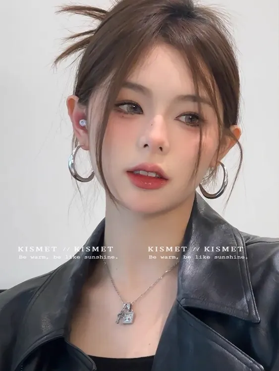 缤朵bindo流光耳畔圆舞曲金属耳环小众高级银色大圈圈87