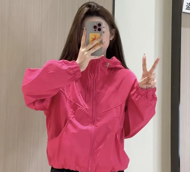 冲锋衣女春秋季短款外套运动小个子新款爆款洋气夹克女上衣088#