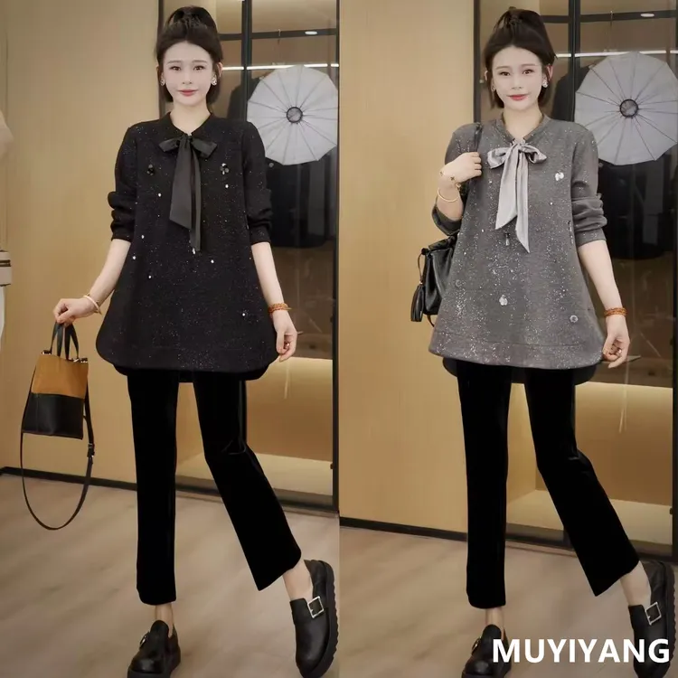 【满天星】独特超好看重工蝴蝶结系带高定卫衣 衣长74 25-409#