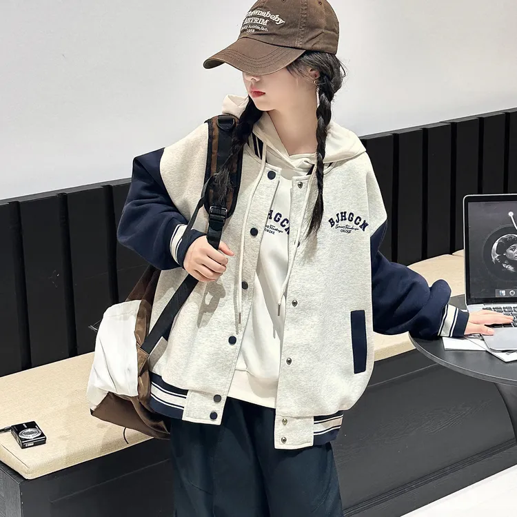 秋季女童时尚外套学院风儿童棒球服休闲百搭学生秋冬上衣韩版大童