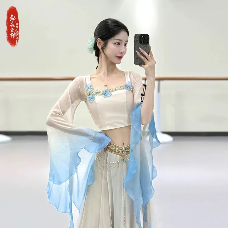 【晓暮蝶】古典舞服装飘逸仙气大裙摆古风演出服异域敦煌