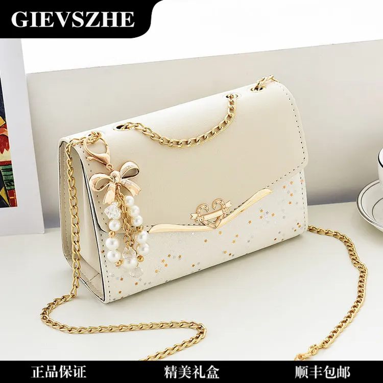 纪诗哲新款时尚百搭上档次斜挎包撞色洋气高级感单肩链条小方包