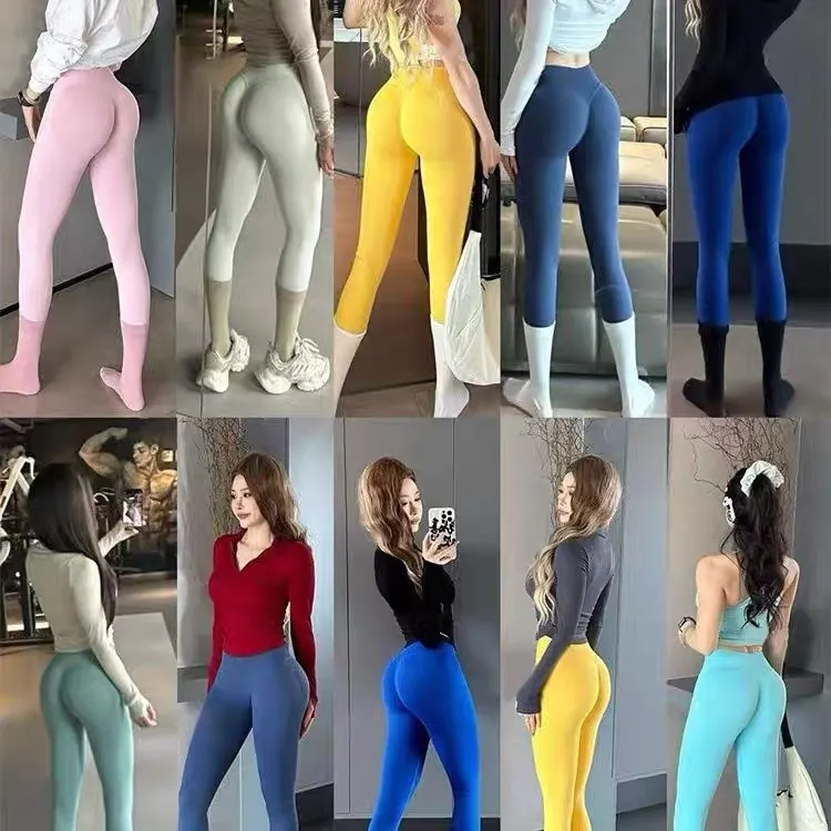 【小萌女专属】多巴胺健身房穿搭高弹力高腰收腹提臀蜜桃网红蜜桃跑步弹力瑜伽裤