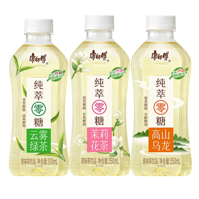 康师傅萃茉莉花茶350ml*6瓶零无糖高山乌龙云雾绿茶调味茶饮料