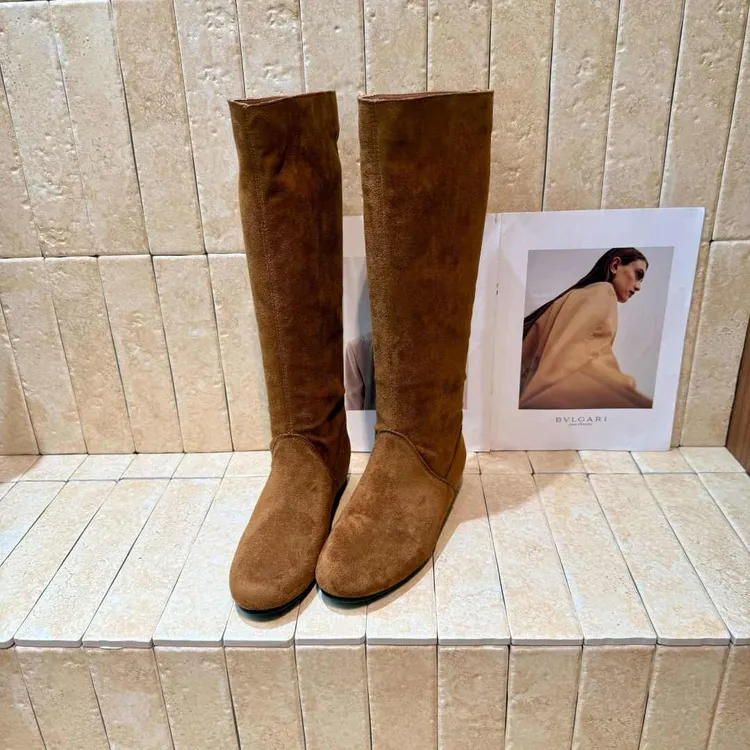 2025新款666-1靴子厚底高长靴女冬季瘦瘦靴长筒靴堆堆鞋时装靴