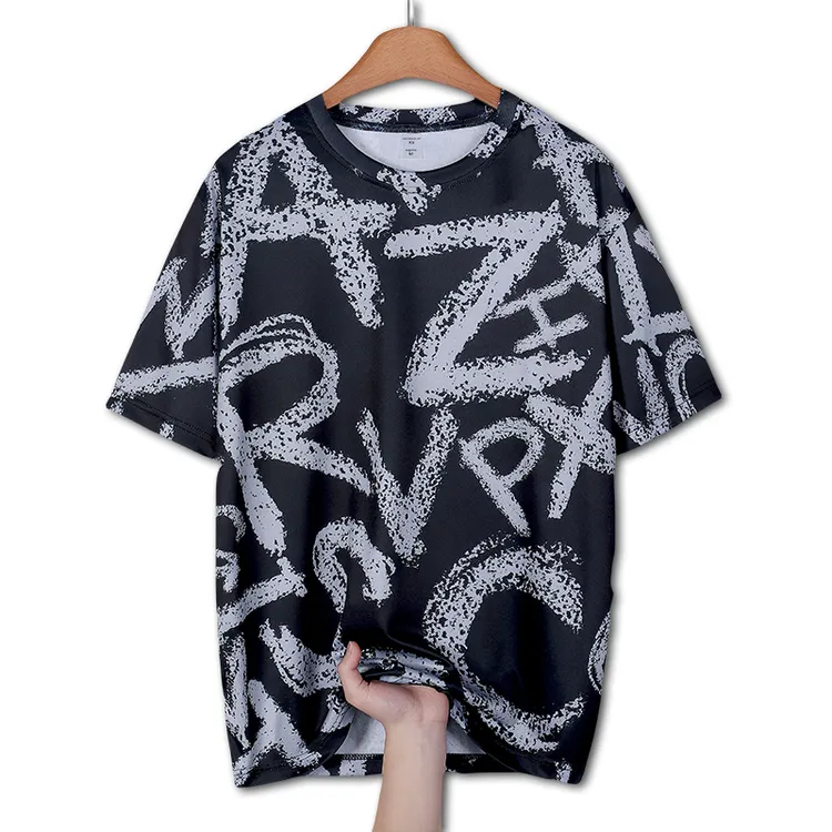 300斤胖子男夏天冰丝短袖肥佬宽松显瘦跑步运动健身吸汗半袖T恤衫