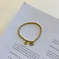 钛钢手链 李园家1号店-1178-马上有钱 轻奢金色铜钱木马手链