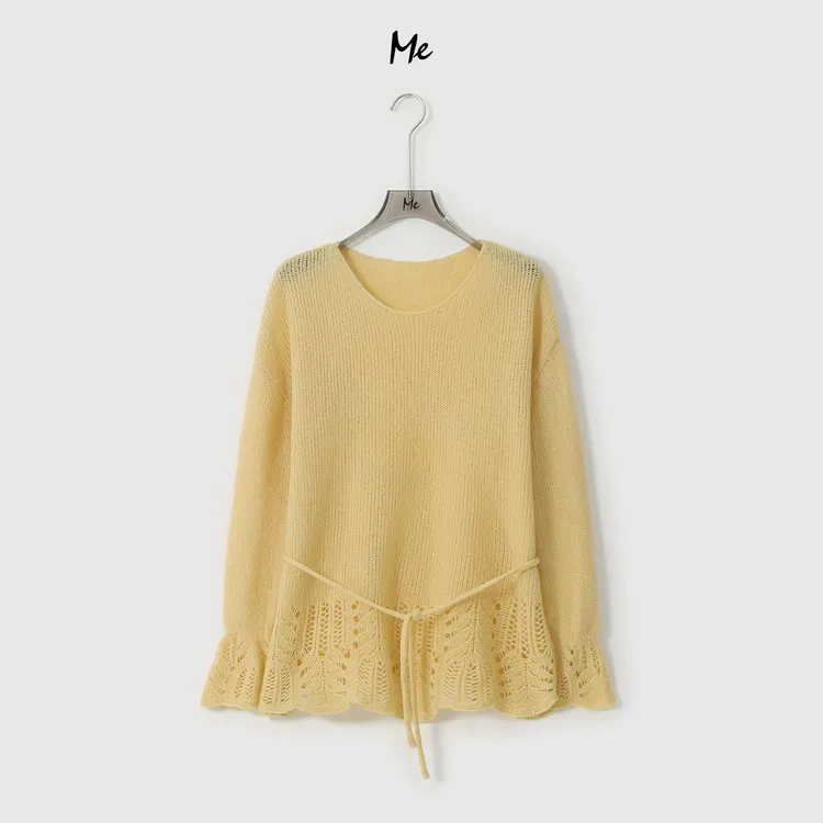 ME【南瓜少女】阿拉善山羊绒混纺舒柔亲肤百搭时尚毛衣MESA2656
