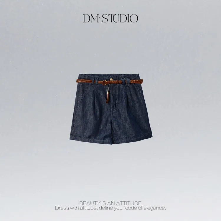 DEDM•STUDIO/夏季精致感显瘦气质小众系编织腰带短裤2505DK/33530