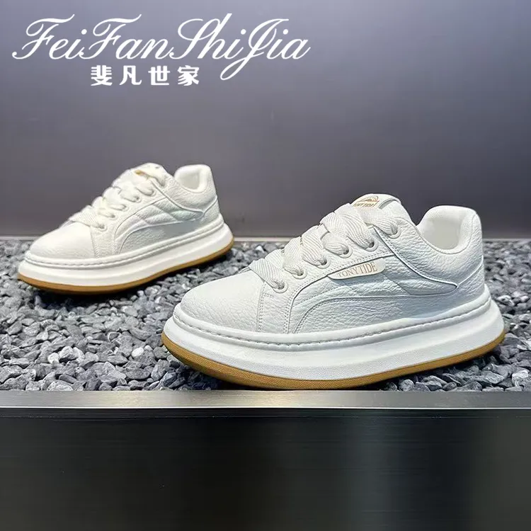 潮流时尚百搭秋季2025新款舒适低帮休闲鞋增高厚底干净感痞帅男鞋