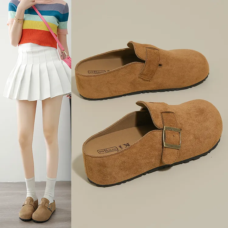 厚底内增高勃肯包头半拖鞋女外穿2025新款春季小个子博肯穆勒凉拖商品图