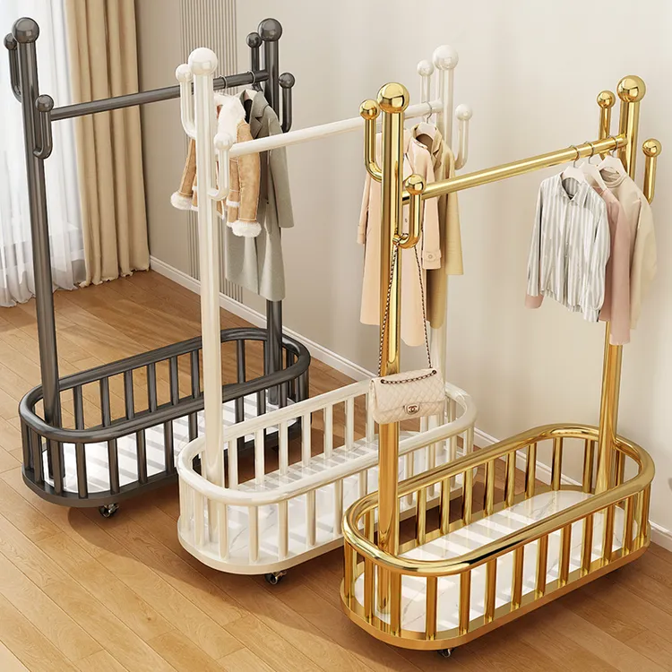 衣架落地卧室挂衣架可移动家用轻奢晾衣架室内衣服架子简易衣帽架