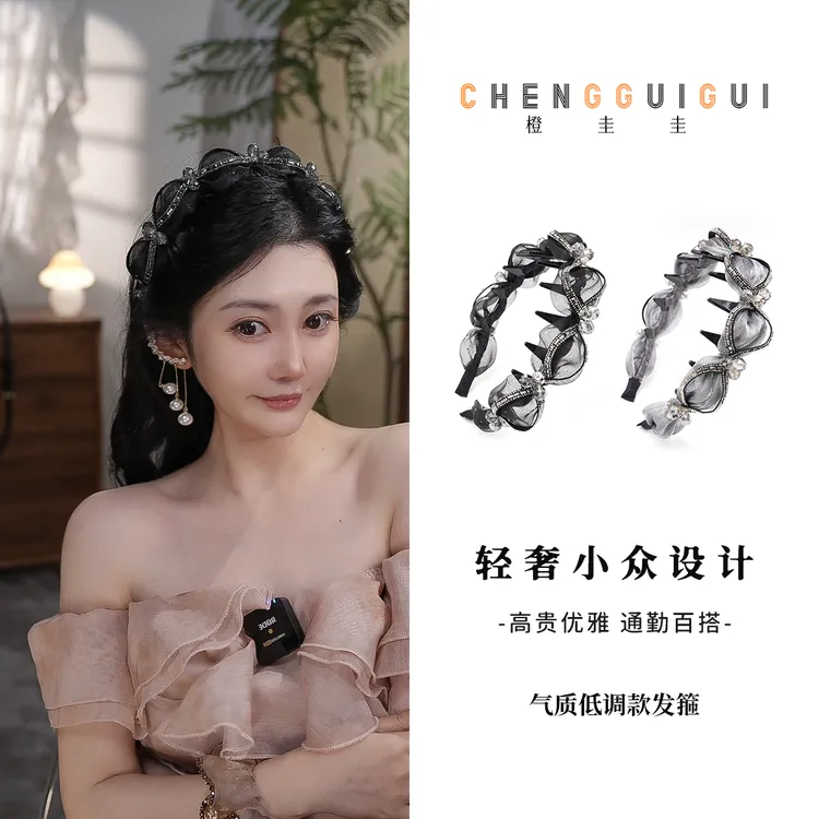 重工精致百搭款发箍日常氛围感气质高级感手工压发发卡高颅顶发饰