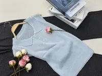 【蓝色翻领套头】新款气质款针织短袖上衣QC3893