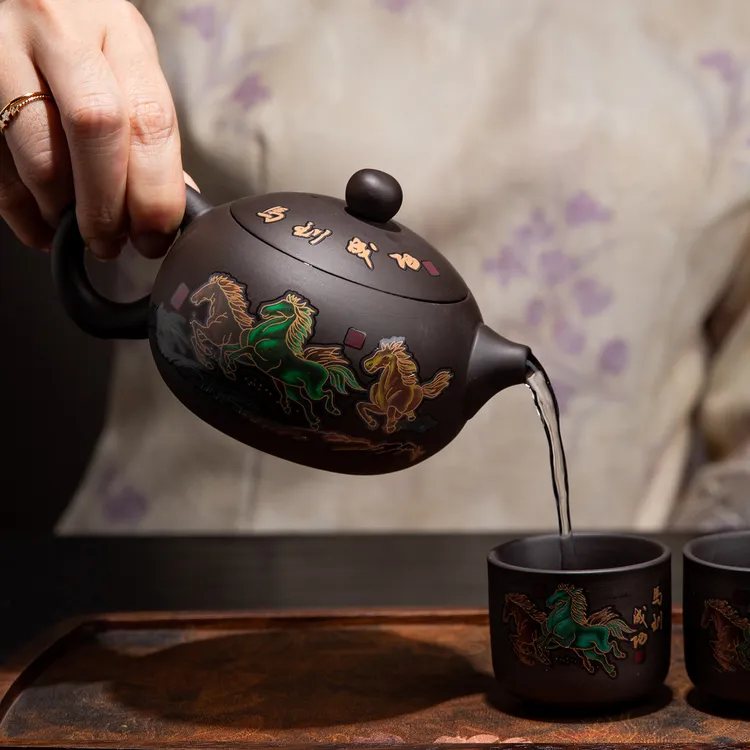 功夫茶具套装家用客厅简约泡茶办公室会客西施壶礼盒宜兴紫砂茶壶商品图