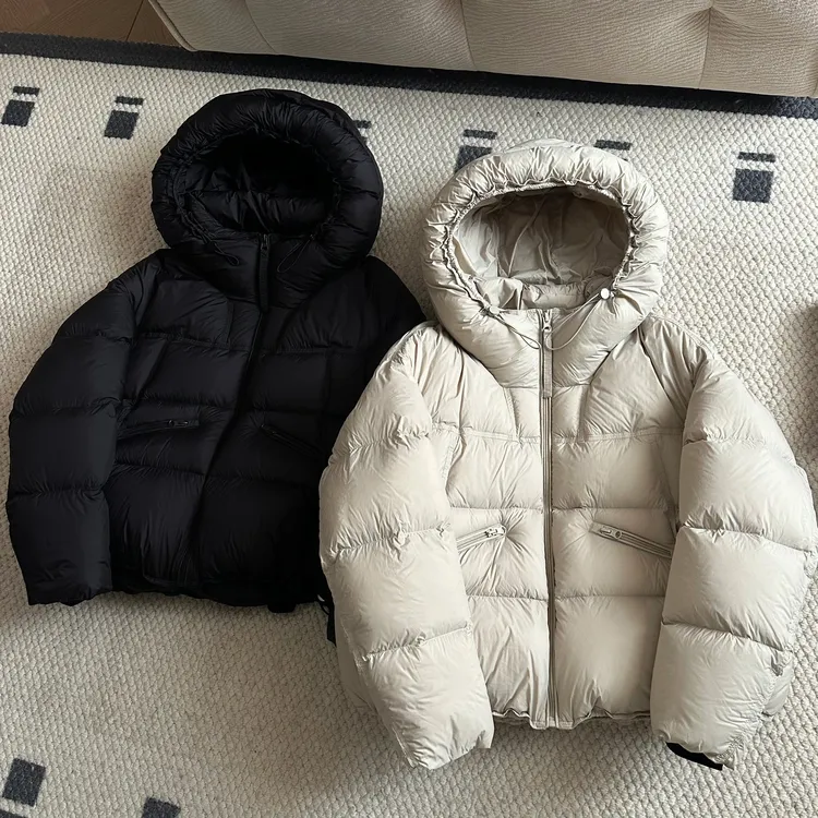 【米可家】【小泡芙加厚】新国标90白鸭绒安心绒连帽羽绒服8539