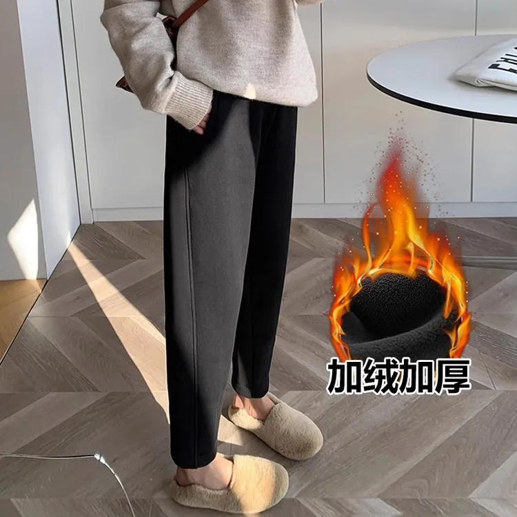 加绒萝卜裤女2025新款春秋冬小个子大码胖mm显瘦哈伦老爹宽松裤子