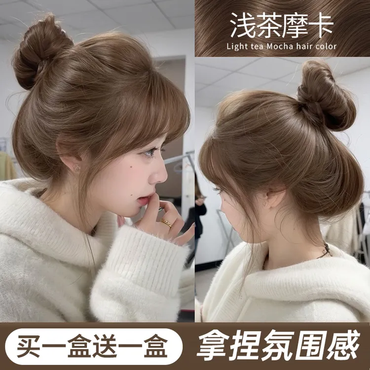 免漂浅茶摩卡色染发剂泡泡自己在家染可盖白发2025流行色女