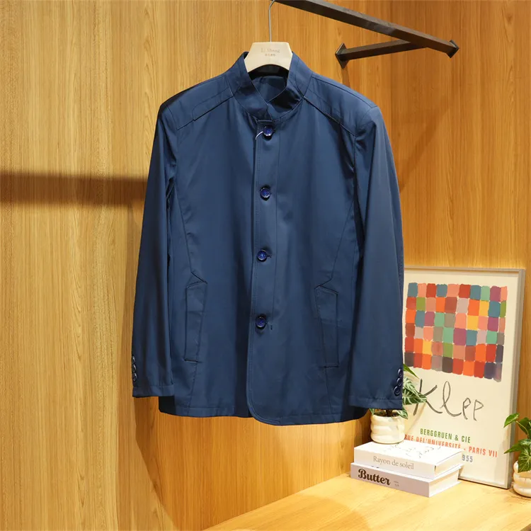 【退货补运费】秋季男士休闲纽扣款简约百搭立领长袖外套ZJ238-1911